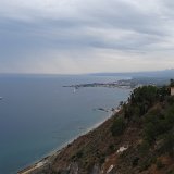 057 Die boot vaart richting Giardini Naxos waar wij straks ook naar toe moeten